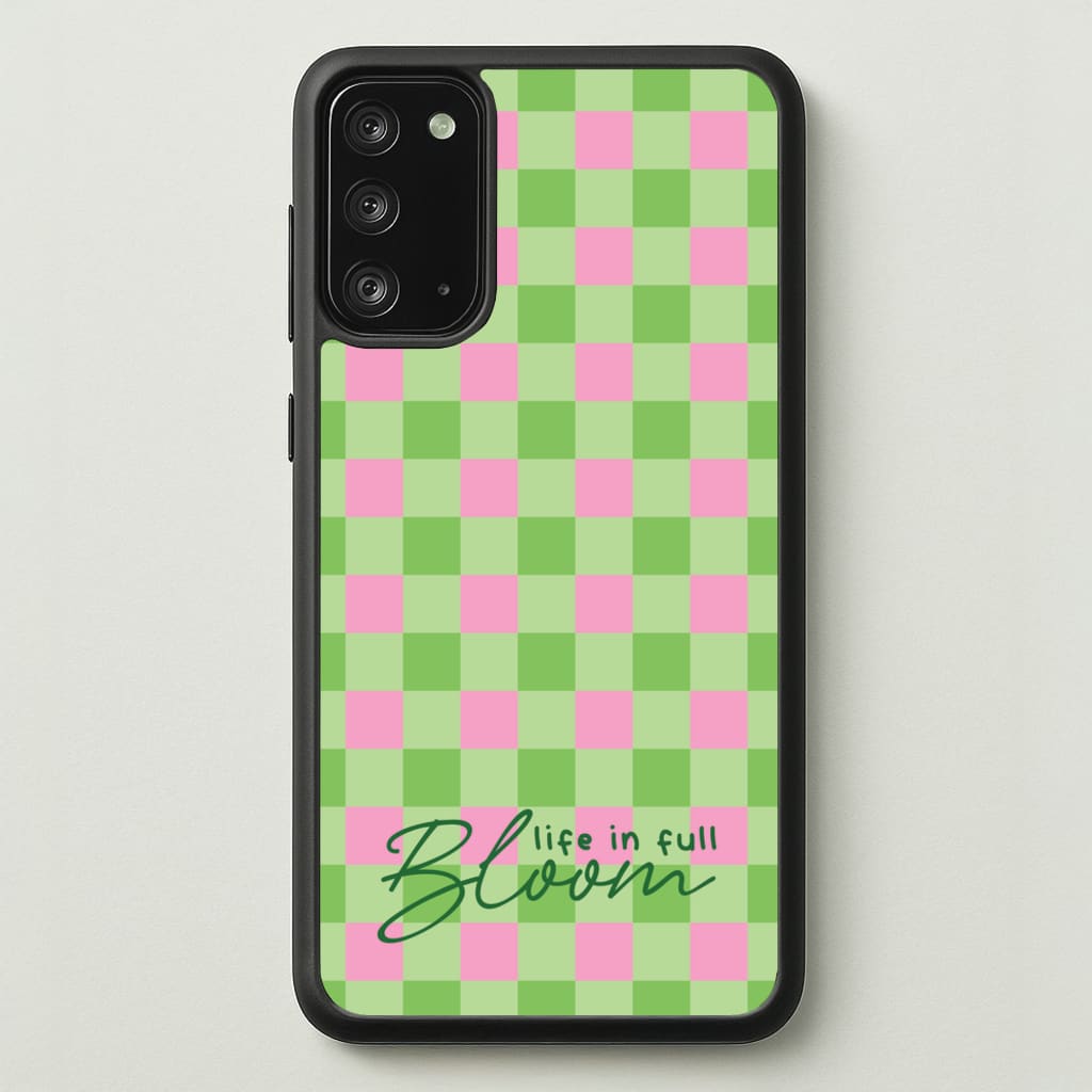 Life In Full Bloom Checkered - Spring Phone Case for Galaxy Note 20