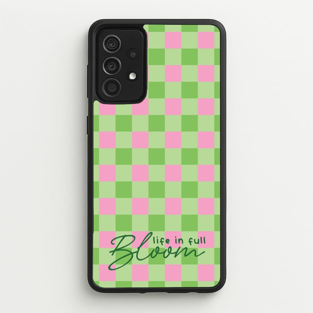 Life In Full Bloom Checkered - Spring Phone Case for Galaxy A52 / A52s