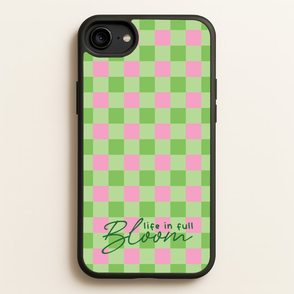 Life In Full Bloom Checkered - Spring Phone Case for iPhone 6 / 7 / 8 / SE