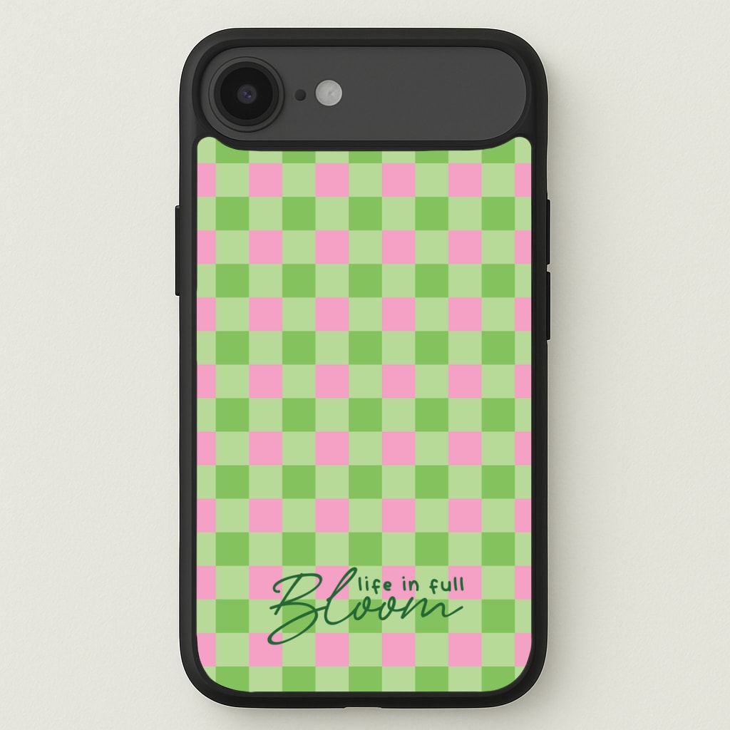 Life In Full Bloom Checkered Phone Case for iPhone 17 Air