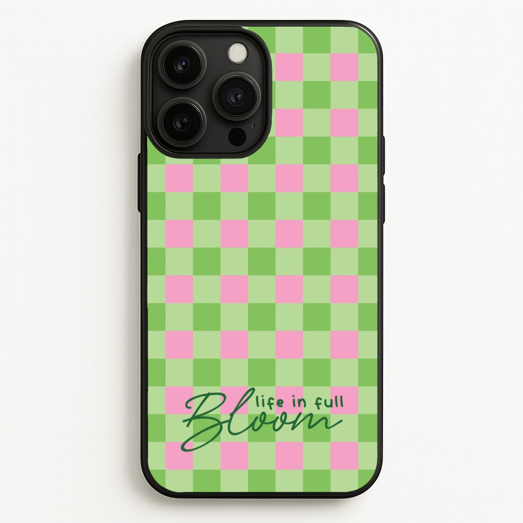 Life In Full Bloom Checkered - Spring Phone Case for iPhone 13 Pro Max