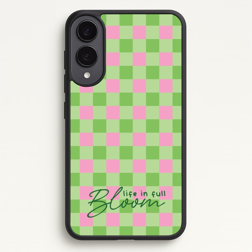 Life In Full Bloom Checkered - Spring Phone Case for Galaxy S25 Edge