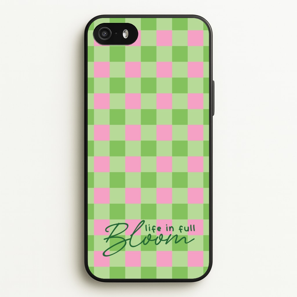 Life In Full Bloom Checkered - Spring Phone Case for iPhone 5 / 5s / SE 2016