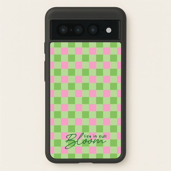 Life In Full Bloom Checkered - Spring Phone Case for Google Pixel 7 Pro