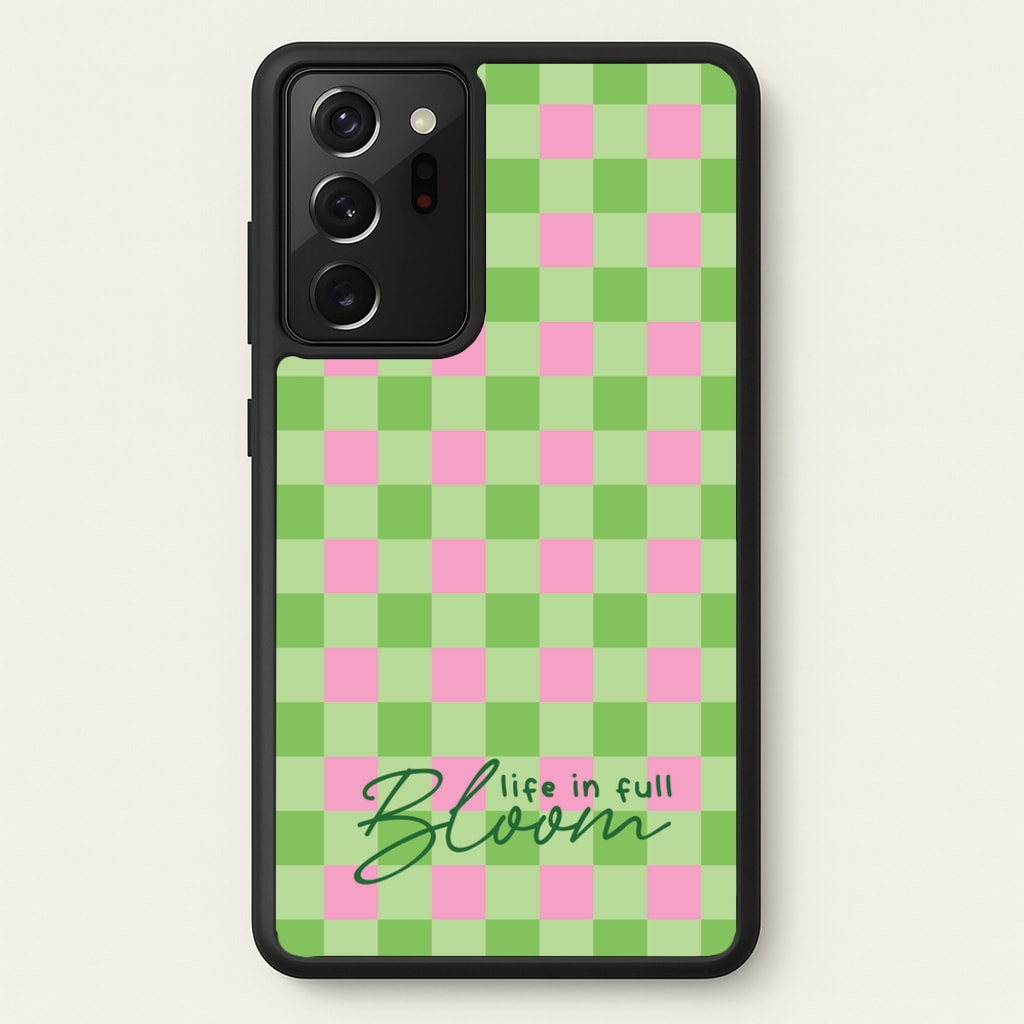 Life In Full Bloom Checkered - Spring Phone Case for Galaxy Note 20 Ultra