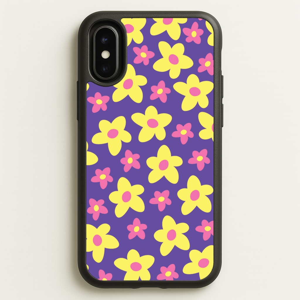 Purple Abstract Floral Pattern - Spring Phone Case for iPhone X / XS