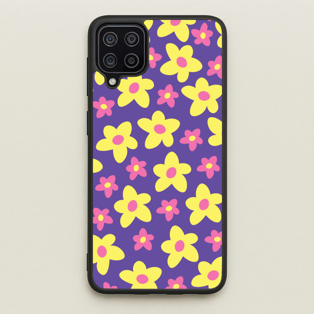 Purple Abstract Floral Pattern - Spring Phone Case for Galaxy A12