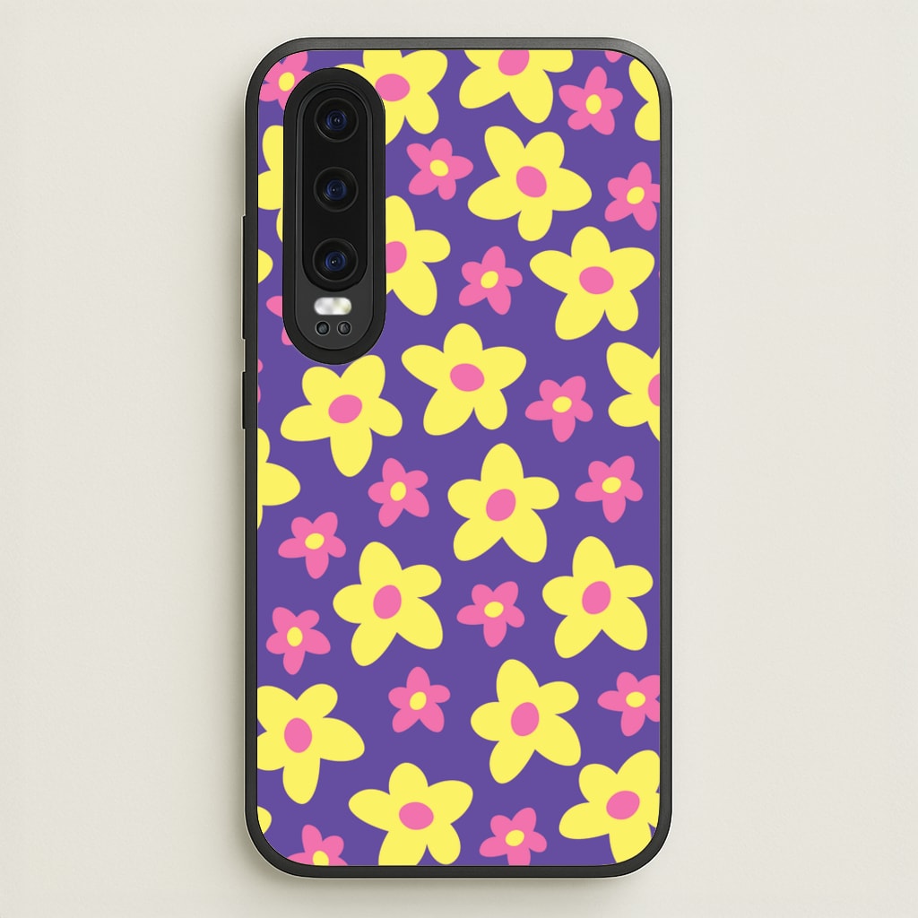 Purple Abstract Floral Pattern - Spring Phone Case for Huawei P30