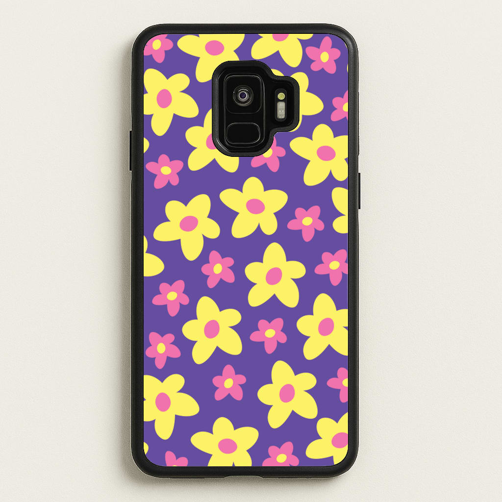 Purple Abstract Floral Pattern - Spring Phone Case for Galaxy S9