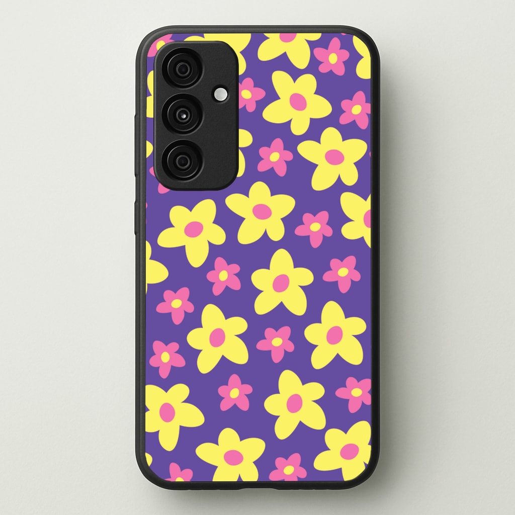 Purple Abstract Floral Pattern - Spring Phone Case for Galaxy A55