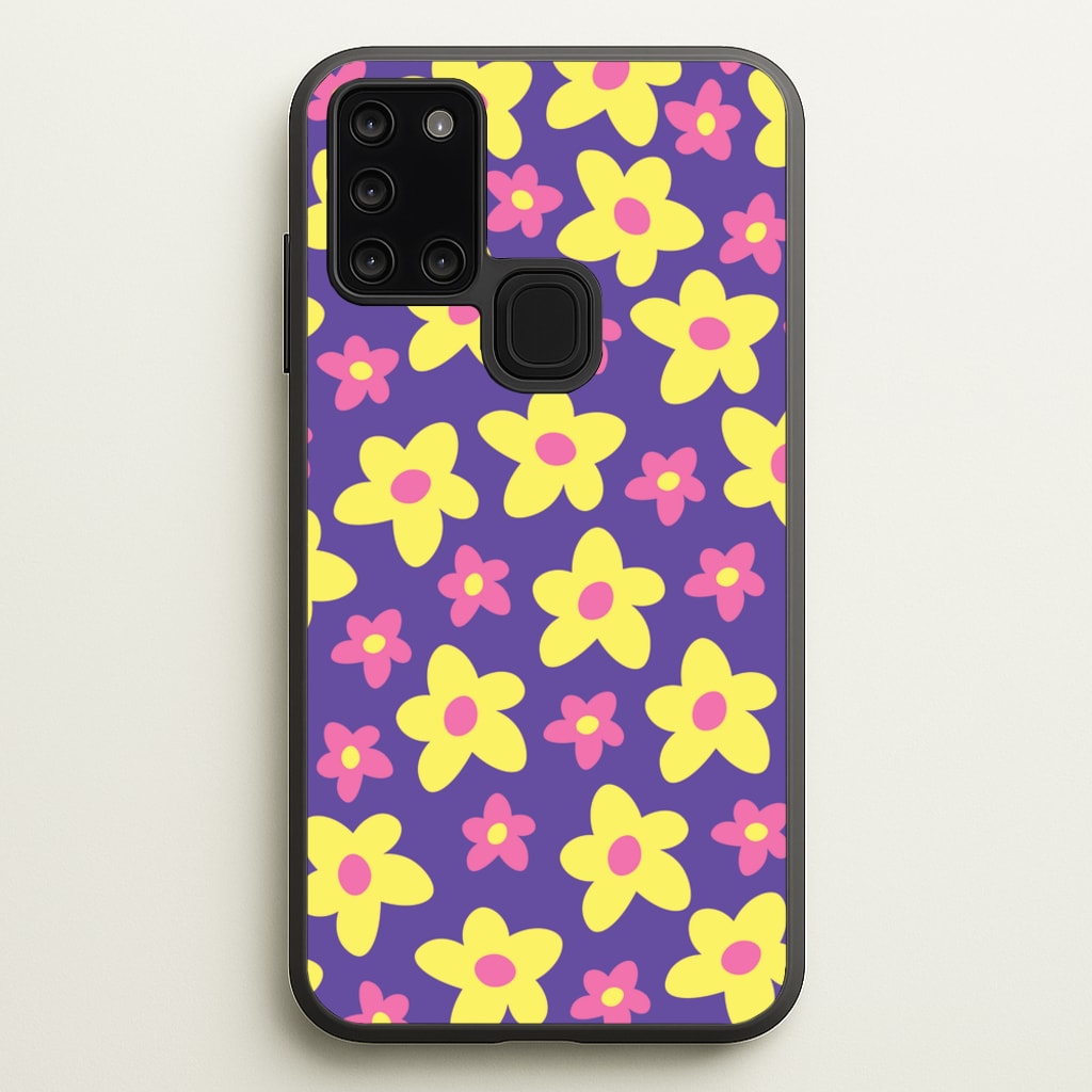 Purple Abstract Floral Pattern - Spring Phone Case for Galaxy A21s