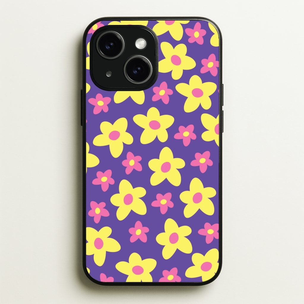 Purple Abstract Floral Pattern - Spring Phone Case for iPhone 15 Plus