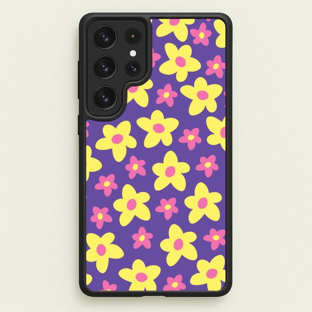 Purple Abstract Floral Pattern - Spring Phone Case for Galaxy S22 Ultra