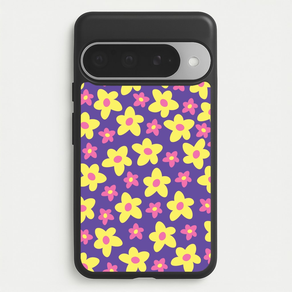 Purple Abstract Floral Pattern Phone Case for Google Pixel 10 Pro XL