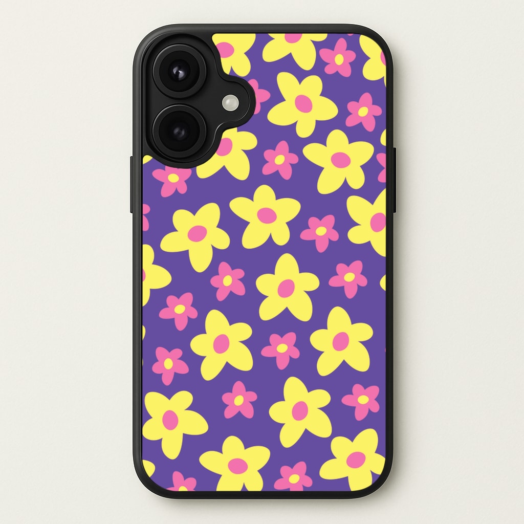 Purple Abstract Floral Pattern Phone Case for iPhone 17