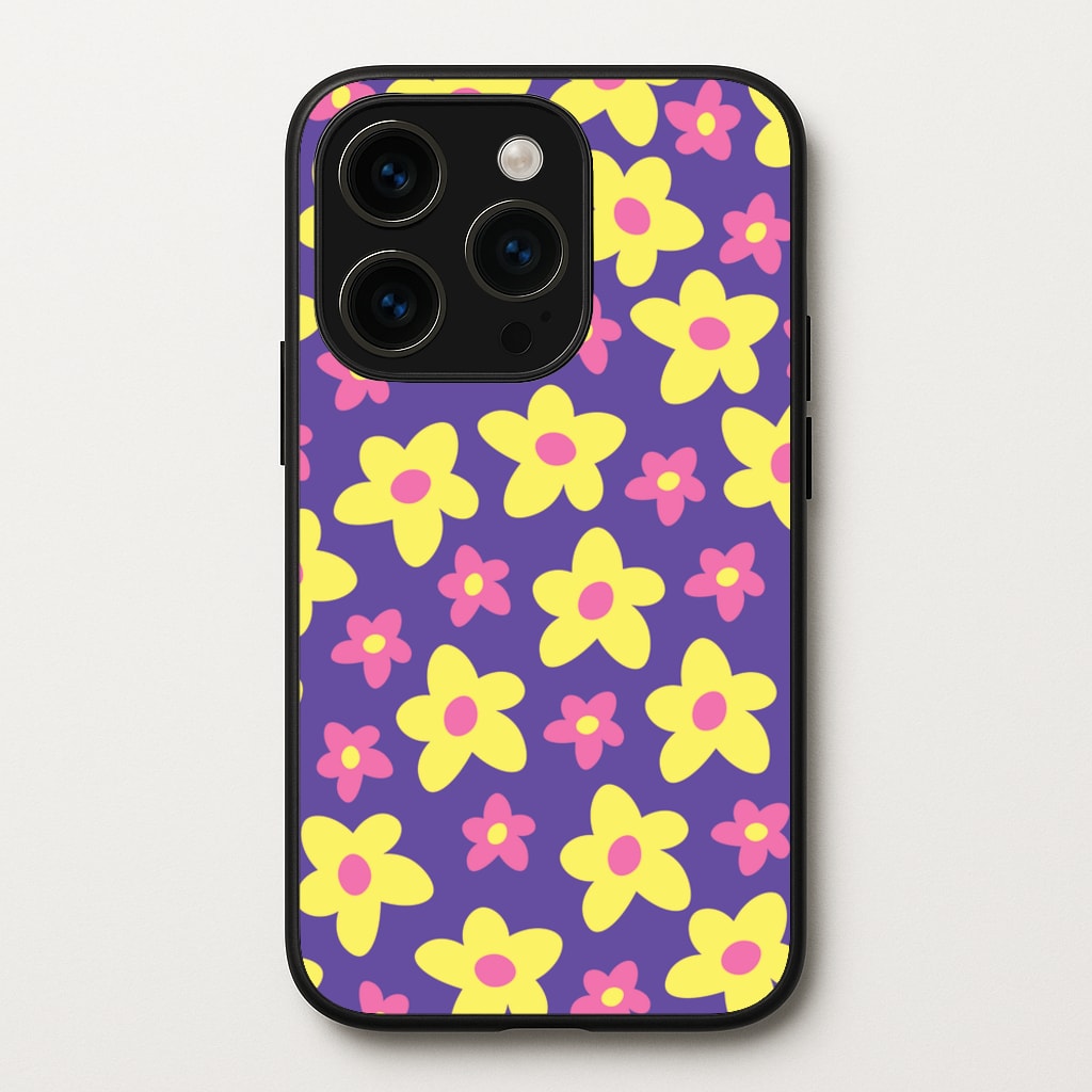 Purple Abstract Floral Pattern - Spring Phone Case for iPhone 14 Pro
