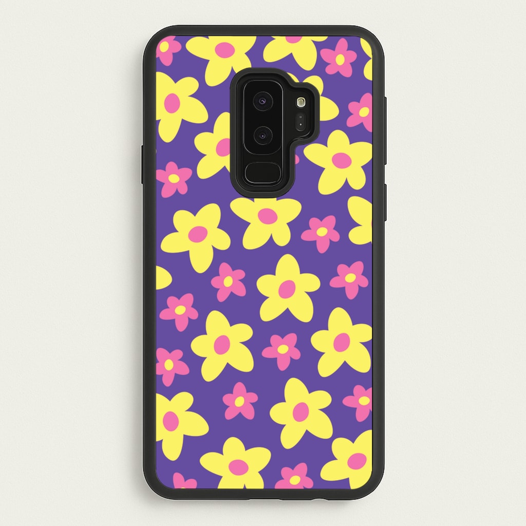 Purple Abstract Floral Pattern - Spring Phone Case for Galaxy S9 Plus