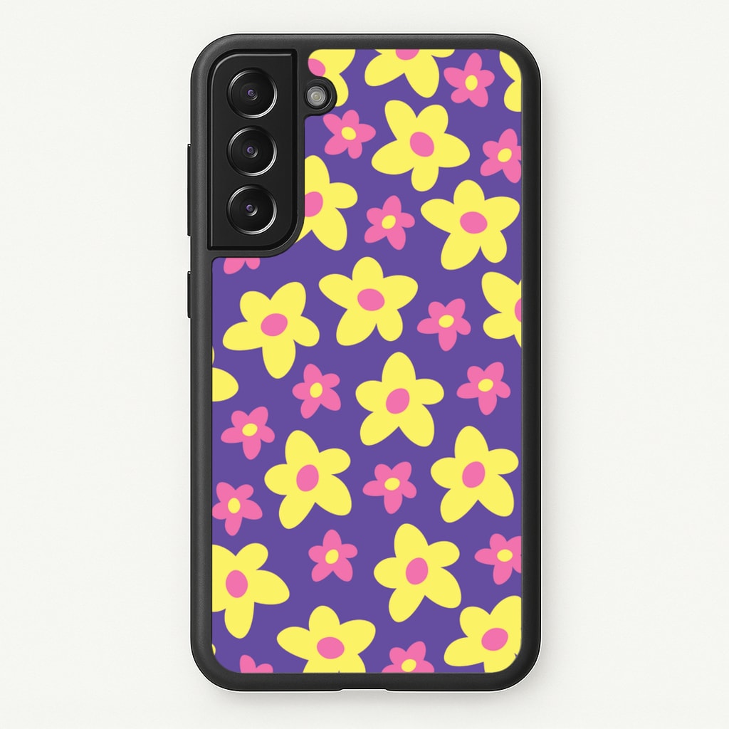 Purple Abstract Floral Pattern - Spring Phone Case for Galaxy S22