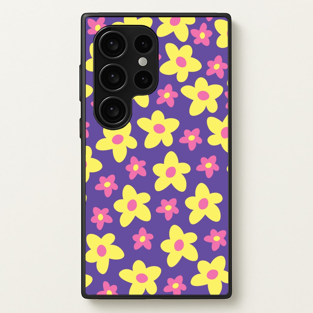 Purple Abstract Floral Pattern - Spring Phone Case for Galaxy S24 Ultra