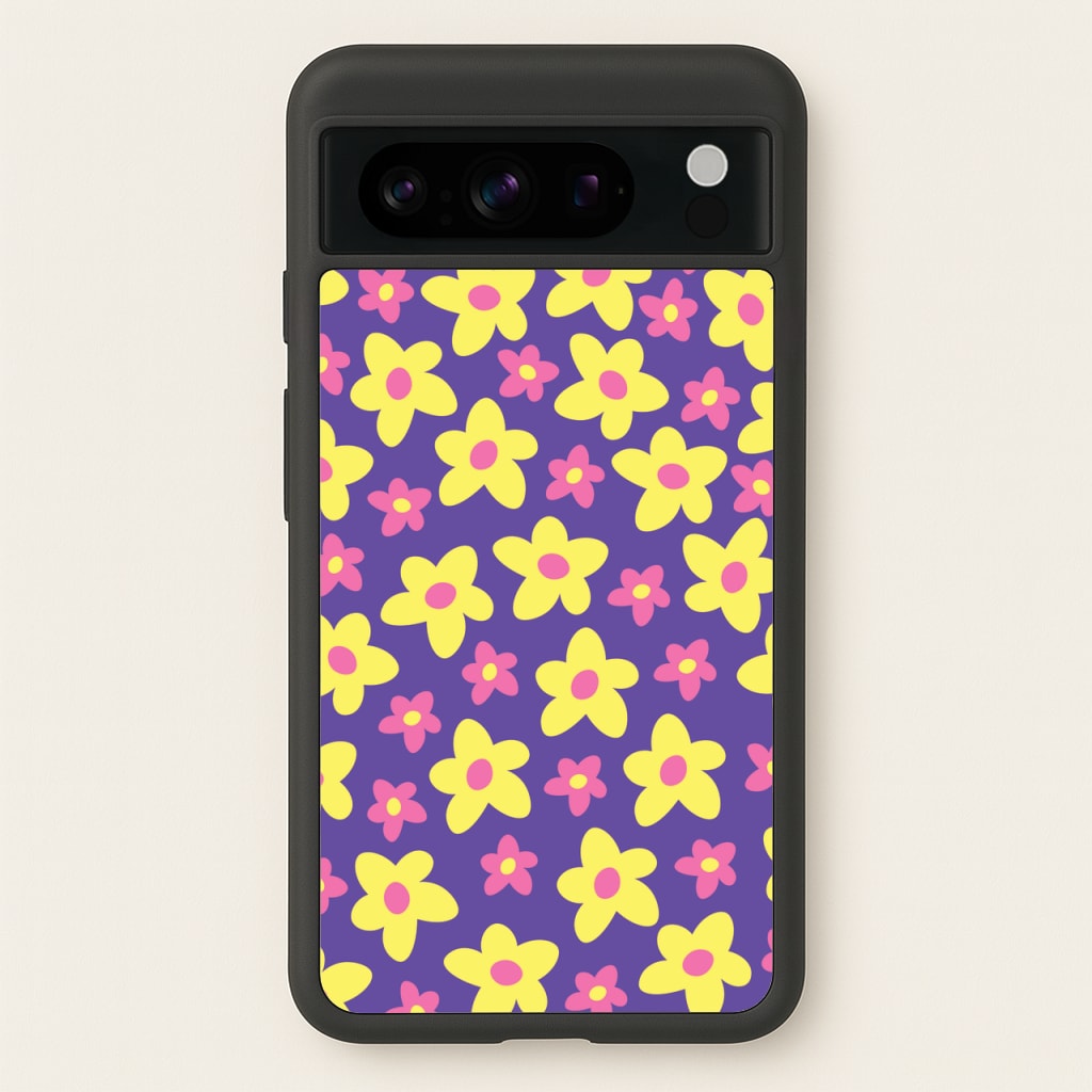Purple Abstract Floral Pattern - Spring Phone Case for Google Pixel 8 Pro