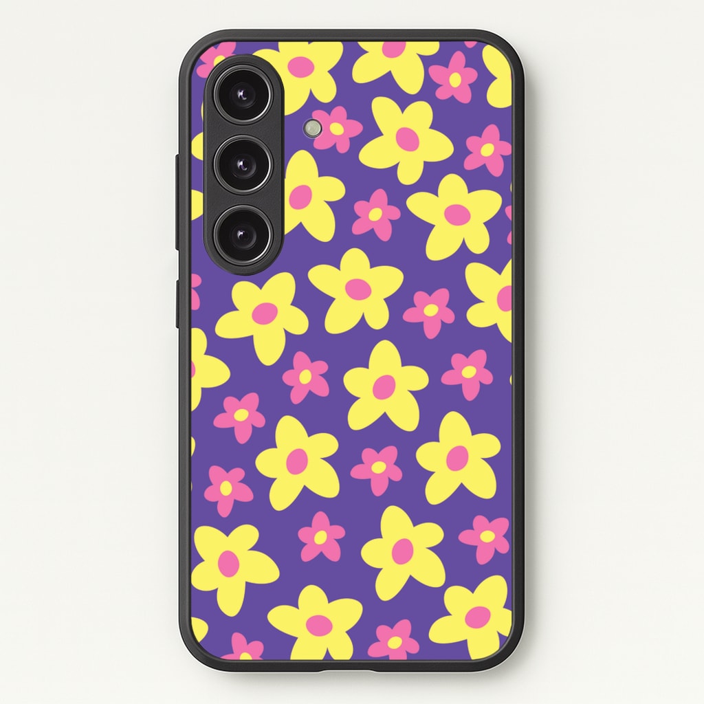 Purple Abstract Floral Pattern - Spring Phone Case for Galaxy S25