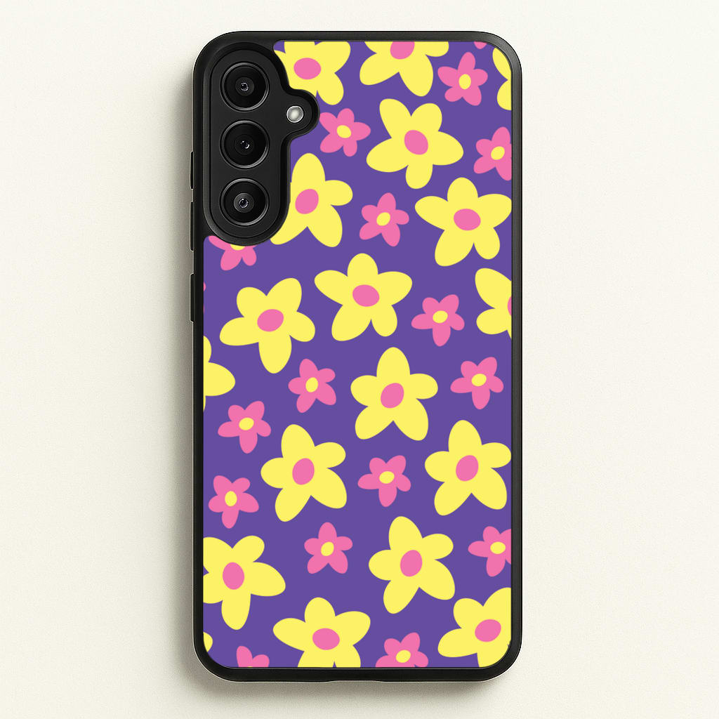 Purple Abstract Floral Pattern - Spring Phone Case for Galaxy A34