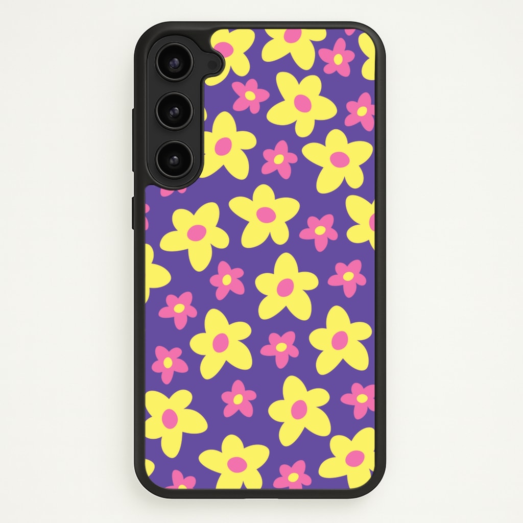 Purple Abstract Floral Pattern - Spring Phone Case for Galaxy S23