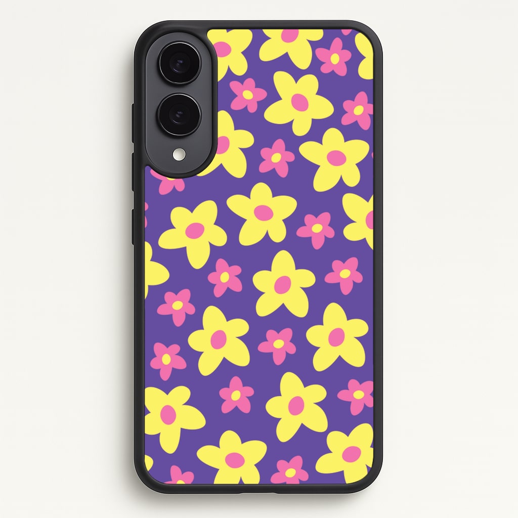 Purple Abstract Floral Pattern - Spring Phone Case for Galaxy S25 Edge