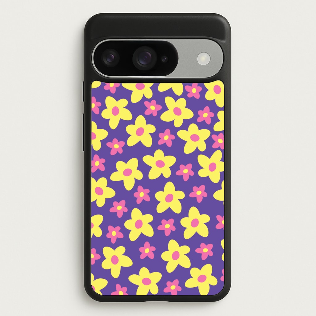 Purple Abstract Floral Pattern Phone Case for Google Pixel 10 / 10 Pro