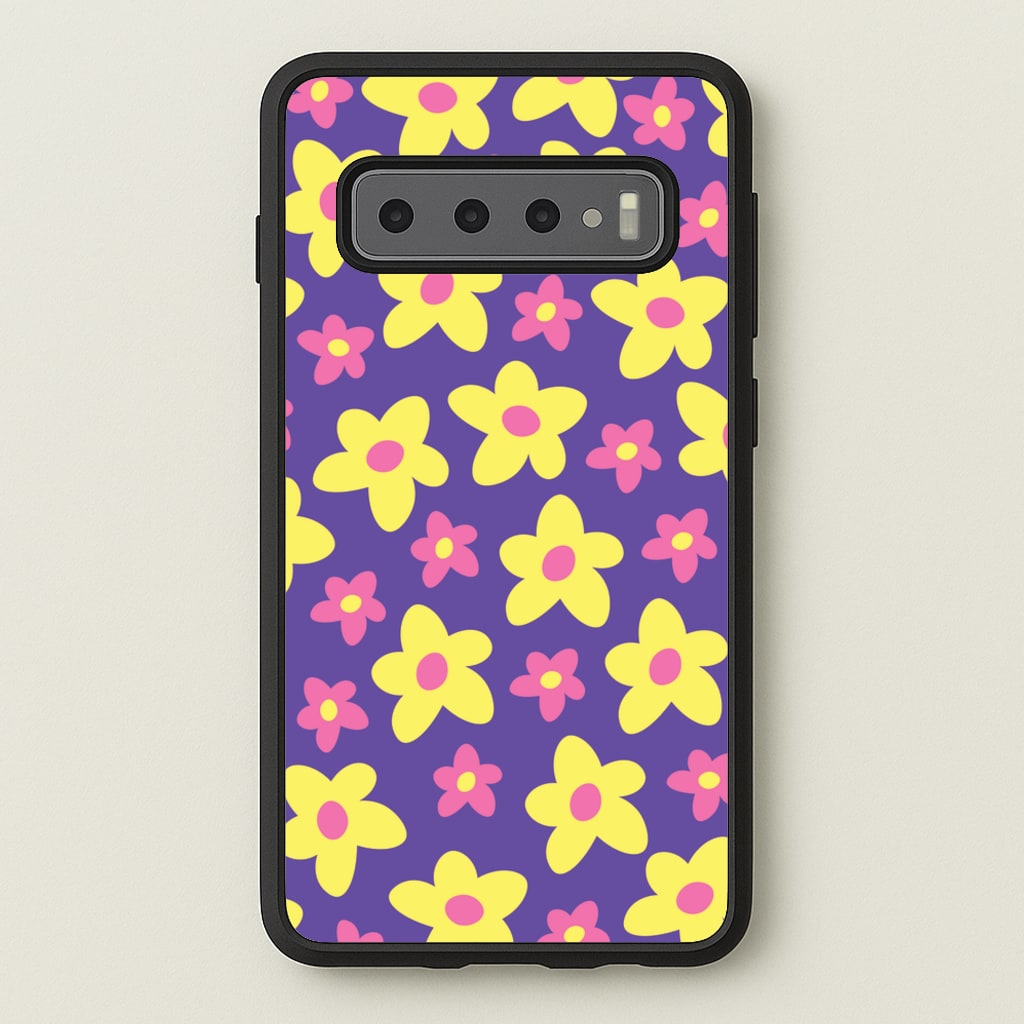 Purple Abstract Floral Pattern - Spring Phone Case for Galaxy S10 Plus