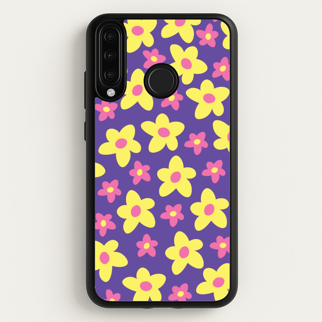 Purple Abstract Floral Pattern - Spring Phone Case for Huawei P30 Lite