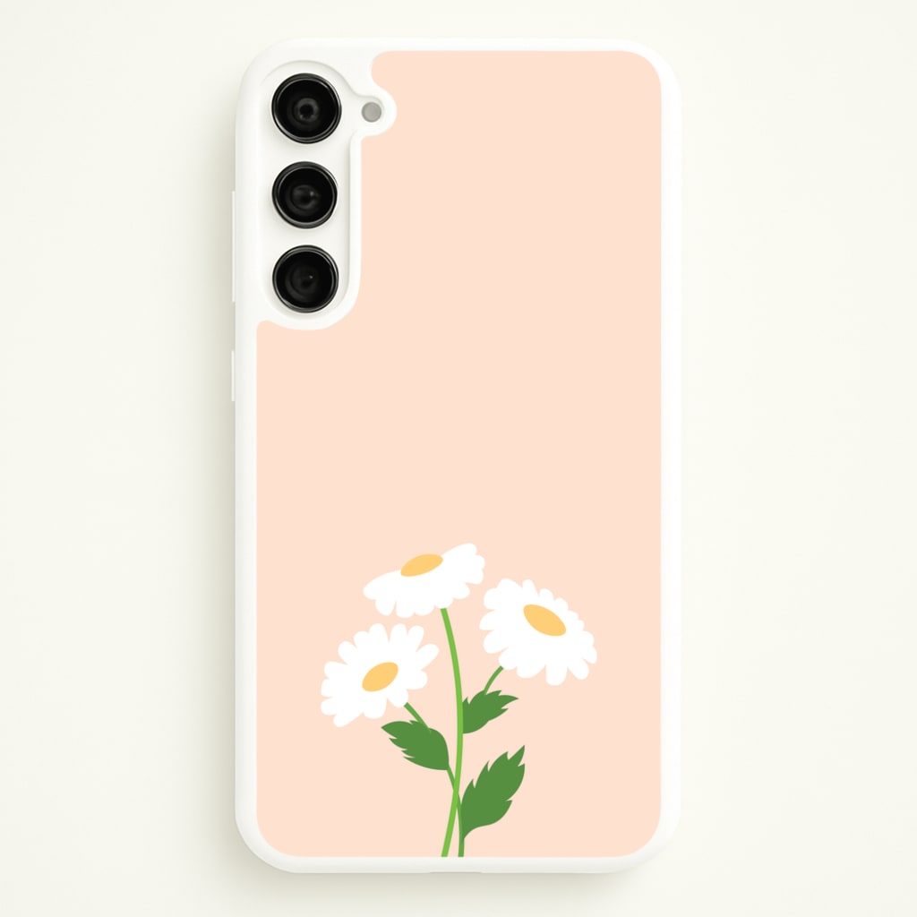 Peach And Dasies - Spring Phone Case for Galaxy S23 Plus