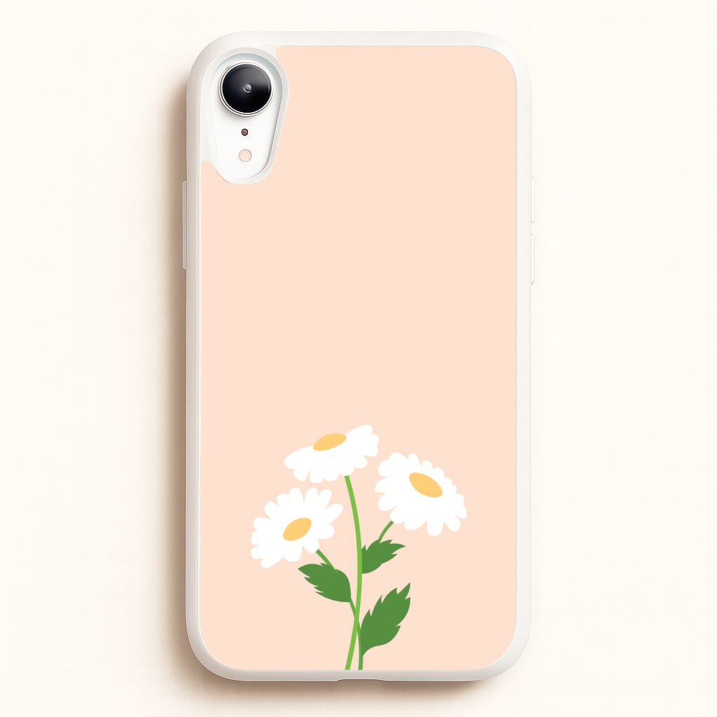 Peach And Dasies - Spring Phone Case for iPhone XR