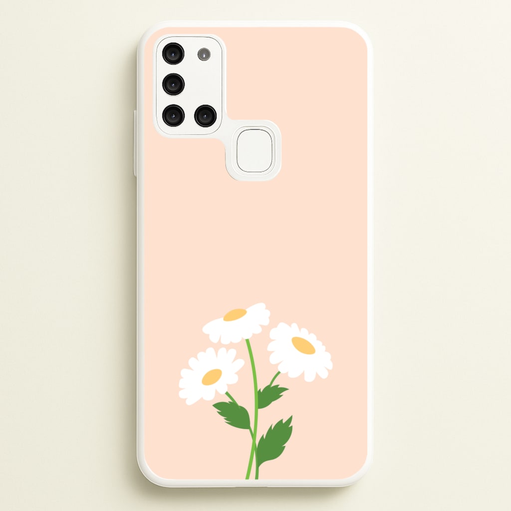 Peach And Dasies - Spring Phone Case for Galaxy A21s