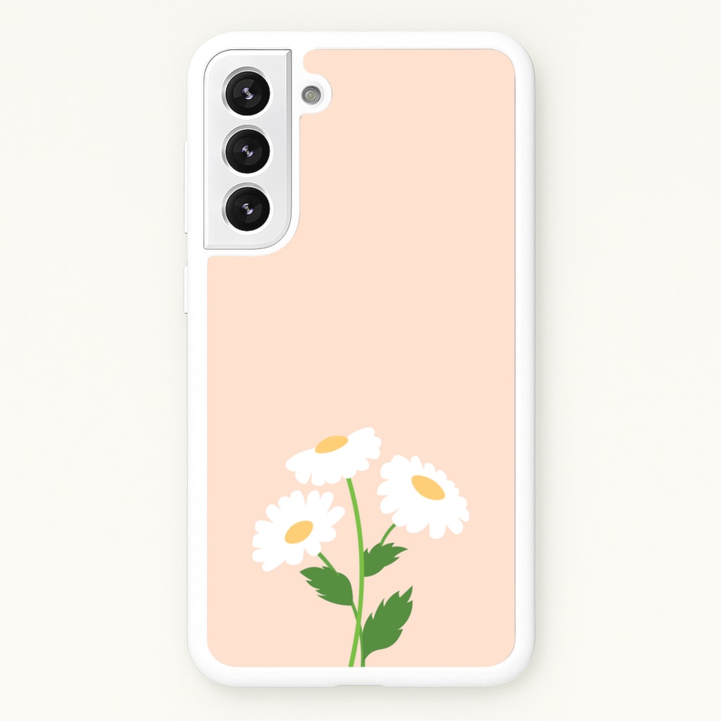 Peach And Dasies - Spring Phone Case for Galaxy S22