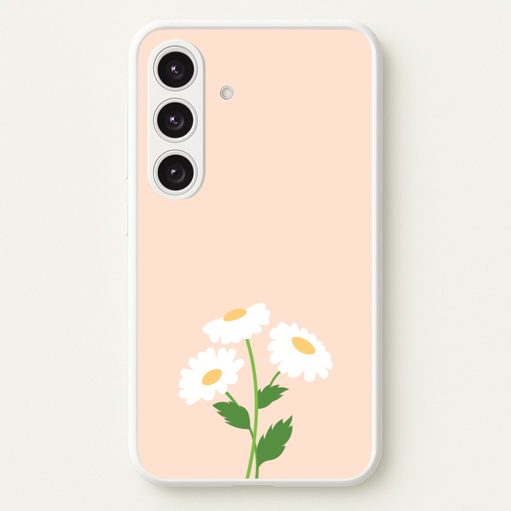 Peach And Dasies - Spring Phone Case for Galaxy S24FE