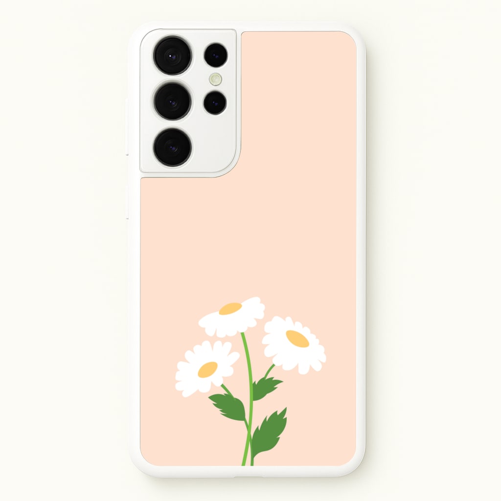 Peach And Dasies - Spring Phone Case for Galaxy S21 Ultra