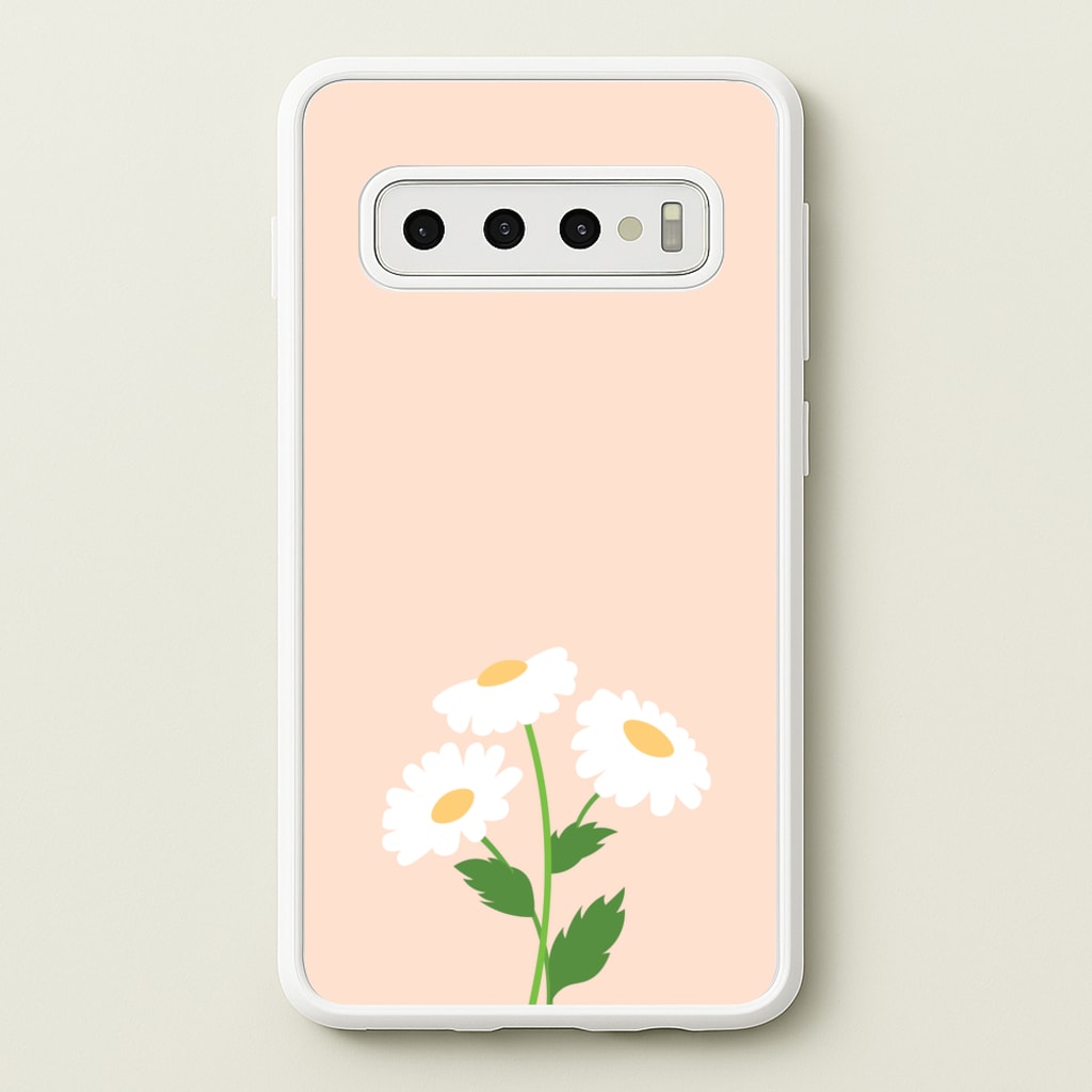 Peach And Dasies - Spring Phone Case for Galaxy S10 Plus