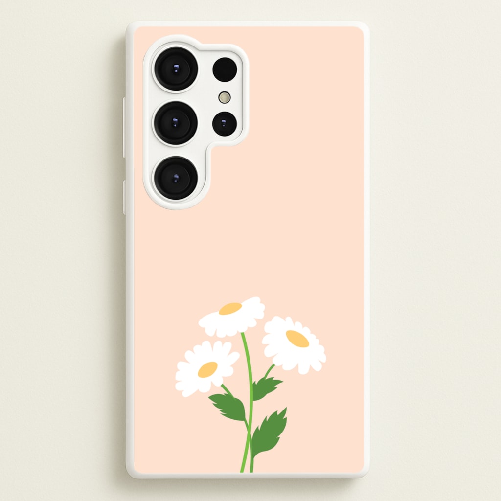 Peach And Dasies - Spring Phone Case for Galaxy S25 Ultra