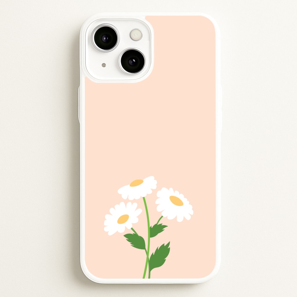 Peach And Dasies - Spring Phone Case for iPhone 13 Mini