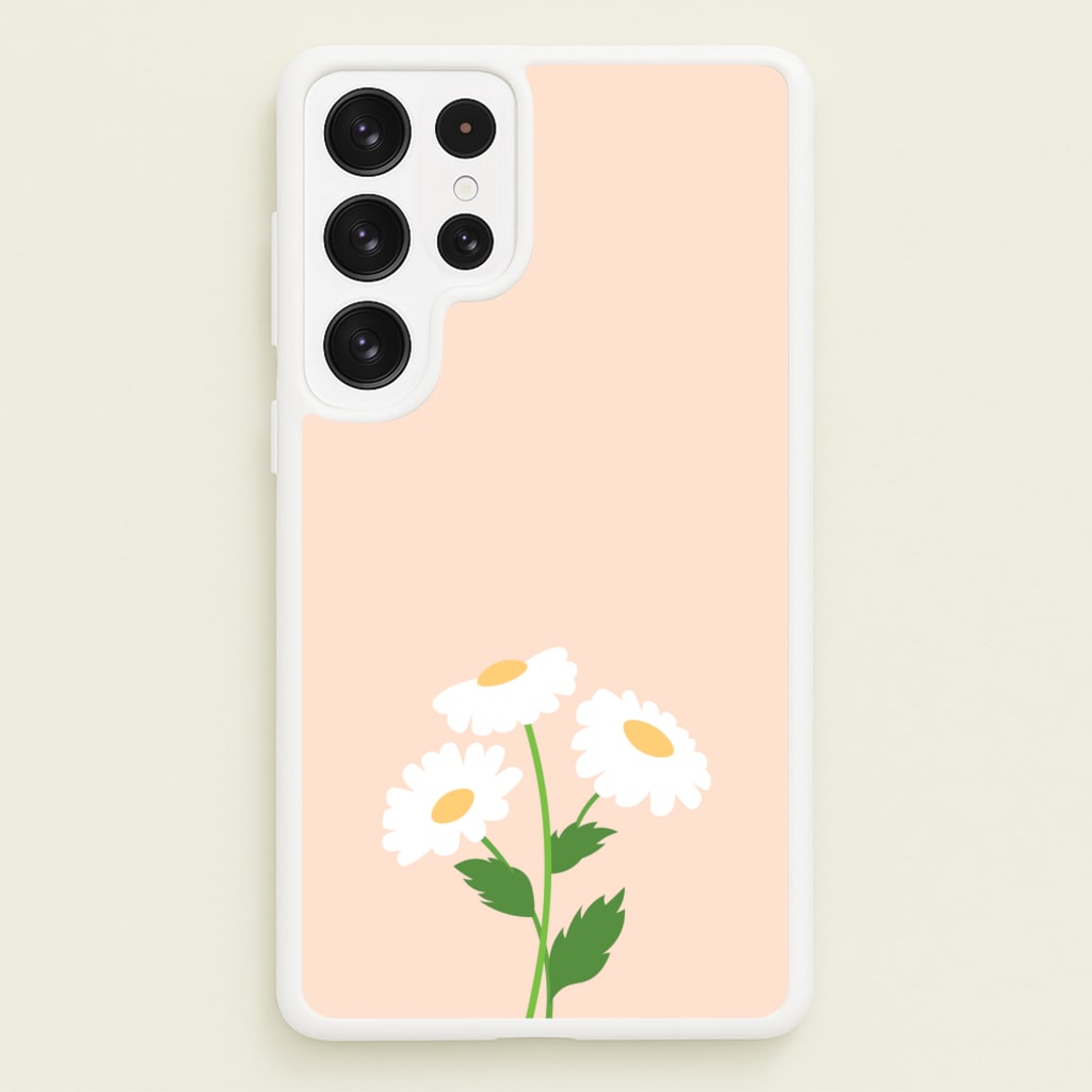 Peach And Dasies - Spring Phone Case for Galaxy S23 Ultra