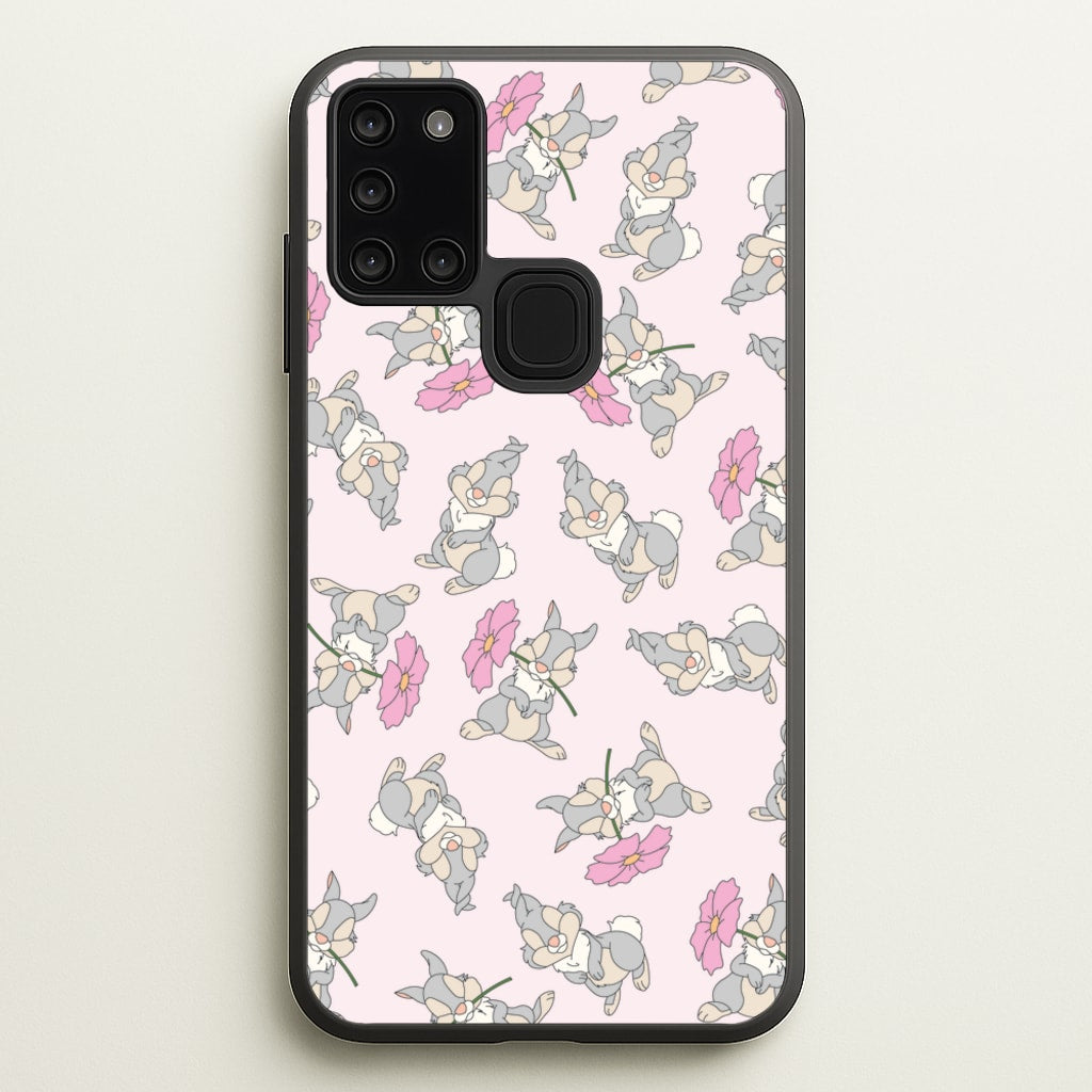 Cute bunny And Flowers Pattern - Spring Phone Case for Galaxy A21s