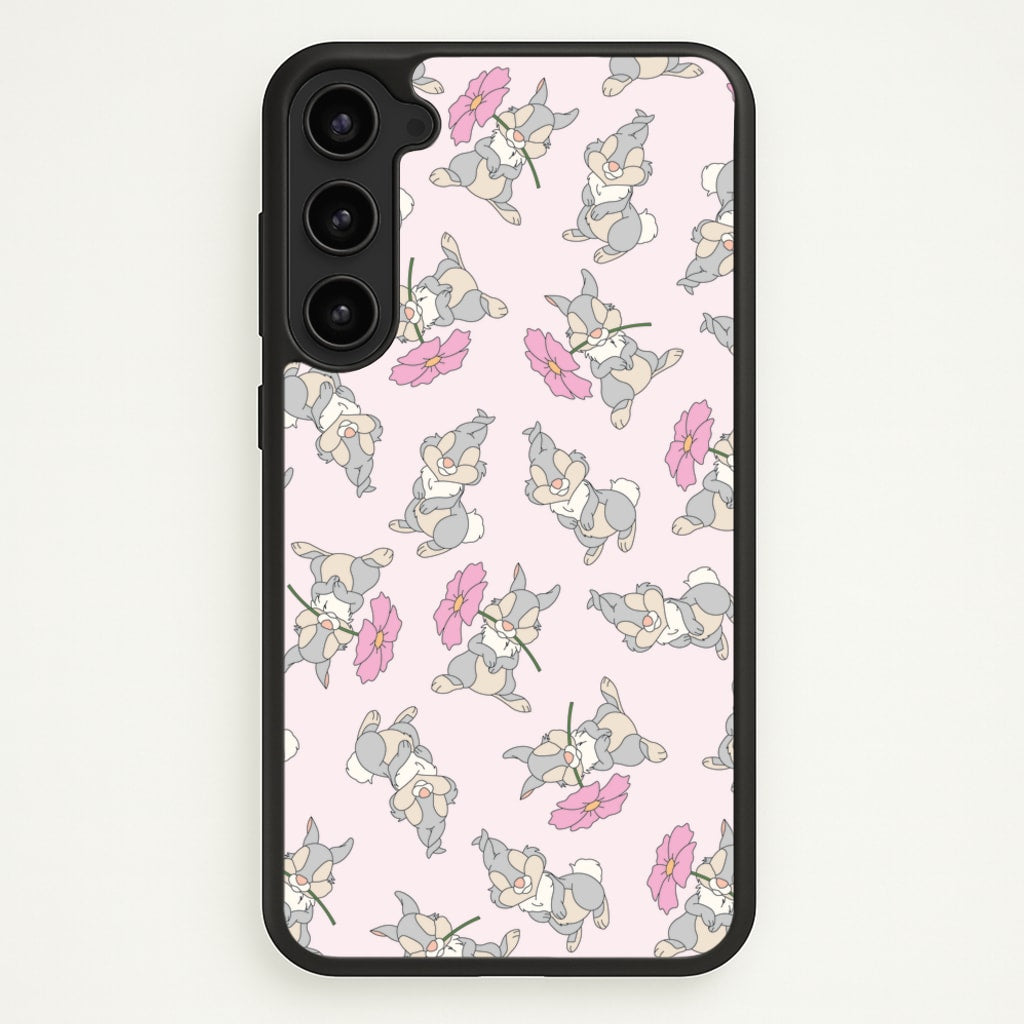 Cute bunny And Flowers Pattern - Spring Phone Case for Galaxy S23 Plus