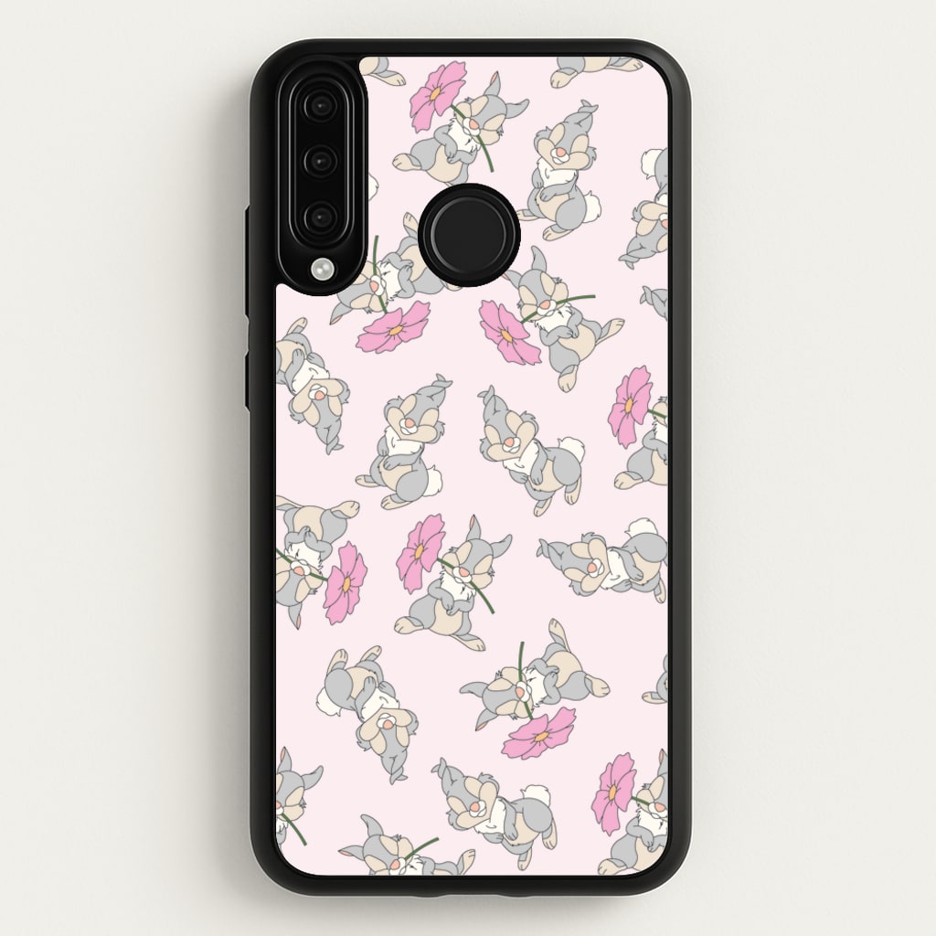 Cute bunny And Flowers Pattern - Spring Phone Case for Huawei P30 Lite