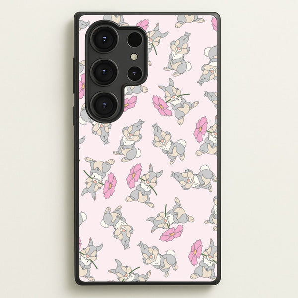 Cute bunny And Flowers Pattern - Spring Phone Case for Galaxy S25 Ultra