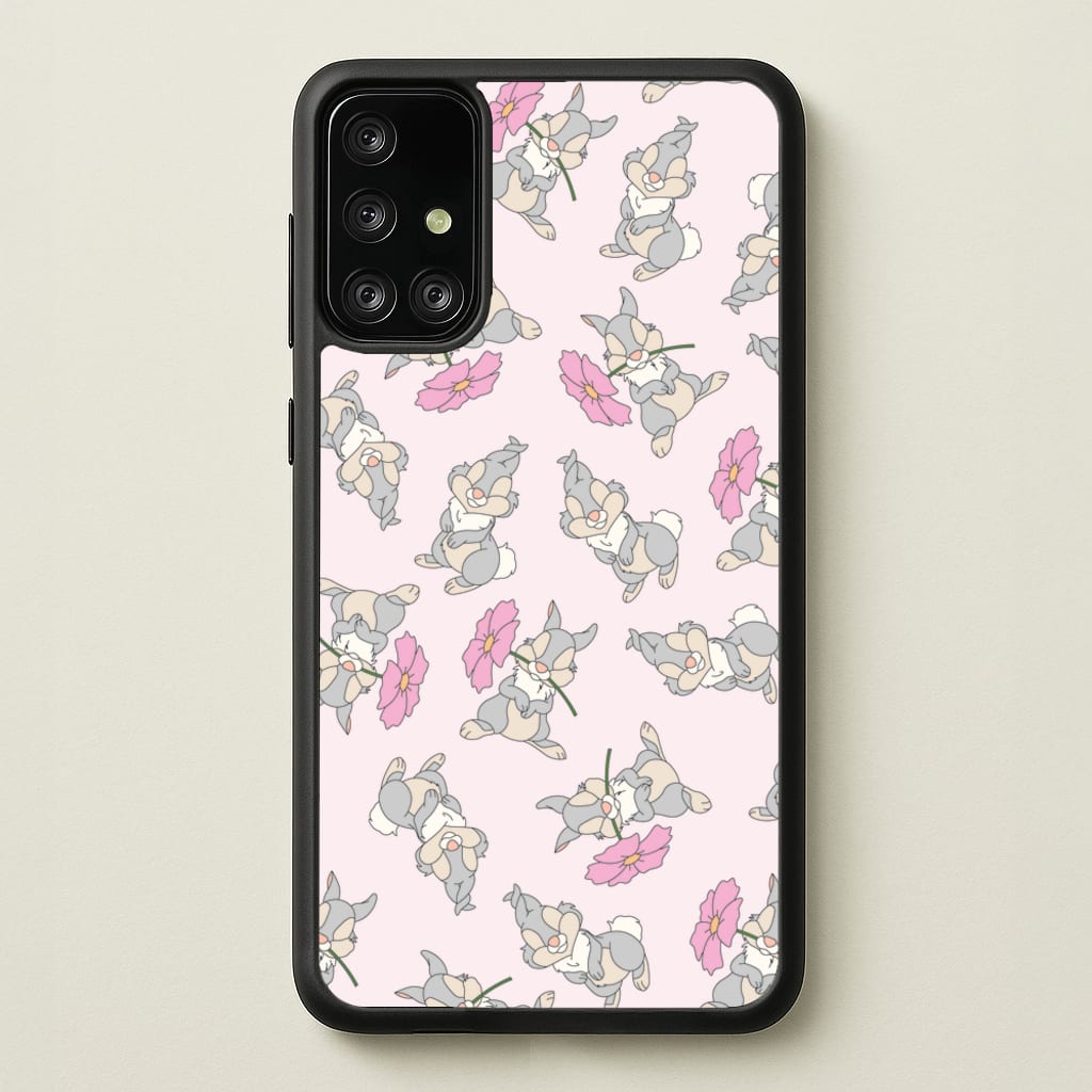 Cute bunny And Flowers Pattern - Spring Phone Case for Galaxy A71