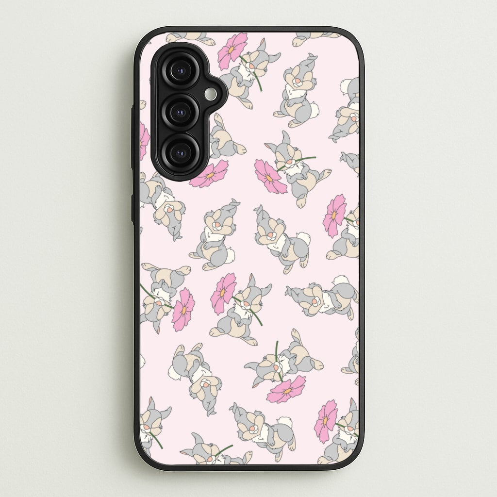 Cute bunny And Flowers Pattern - Spring Phone Case for Galaxy A14