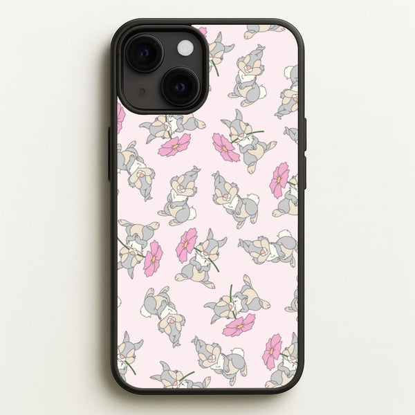 Cute bunny And Flowers Pattern - Spring Phone Case for iPhone 13 Mini