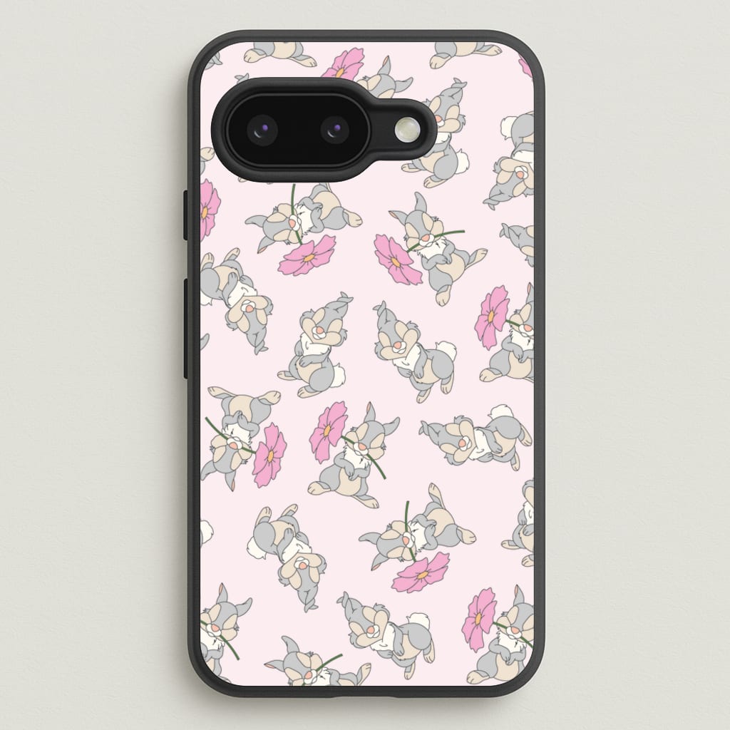 Cute bunny And Flowers Pattern - Spring Phone Case for Google Pixel 9a