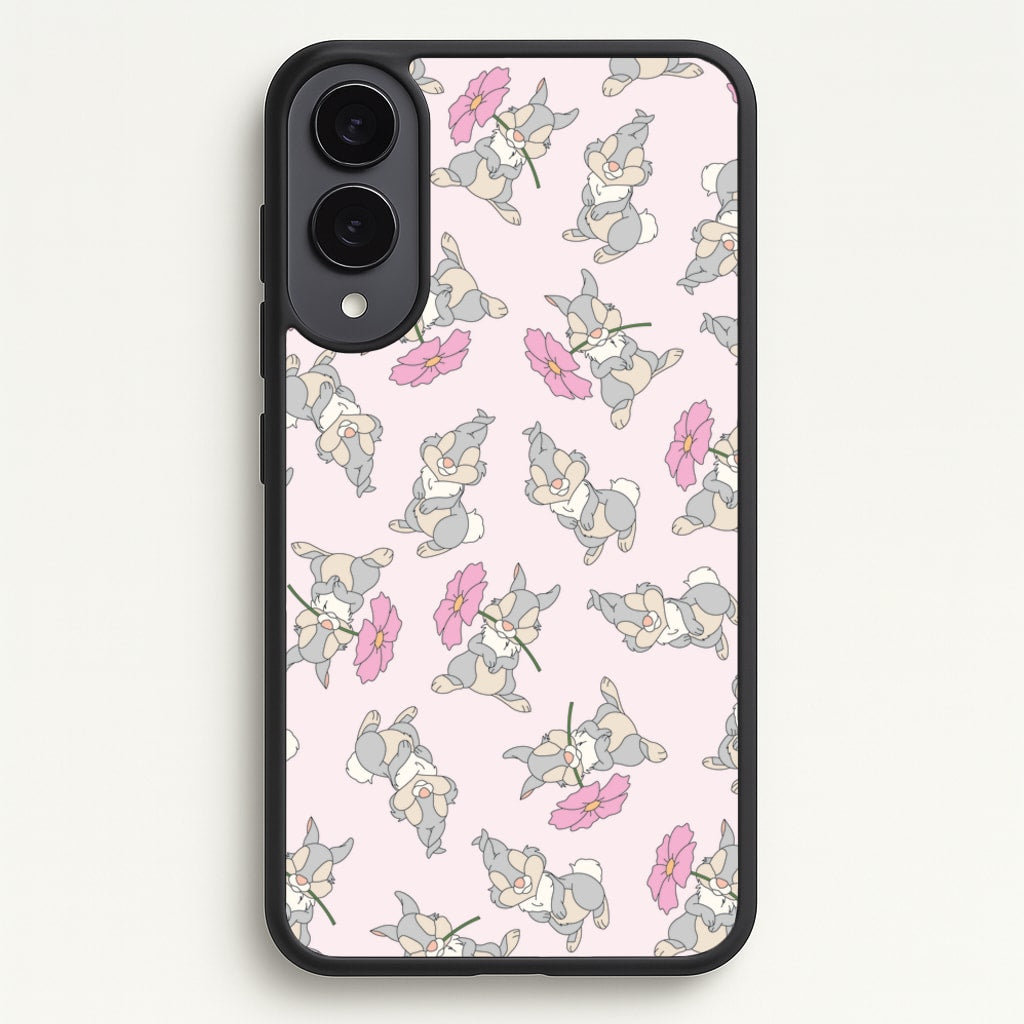 Cute bunny And Flowers Pattern - Spring Phone Case for Galaxy S25 Edge